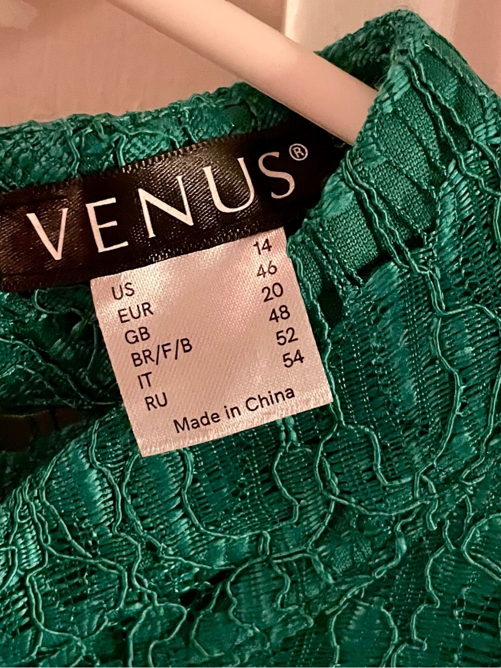 VENUS Emerald Green Floral Lace Top Mock Neck Bell Sleeve Blouse - Picture 4 of 9